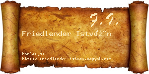 Friedlender István névjegykártya